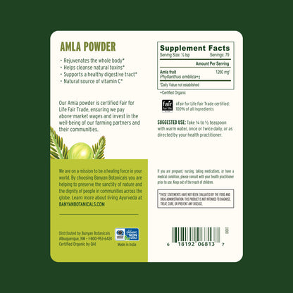 3.5 oz: 3 oz: Amla Powder Supplement Facts