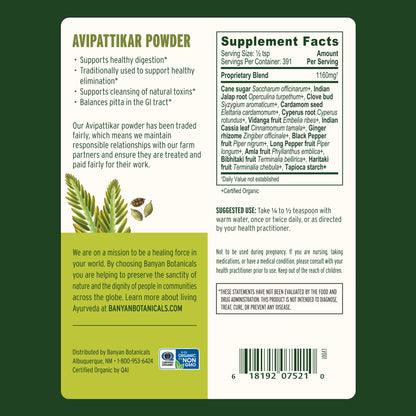 1 lb: Avipattikar Powder Supplement Facts
