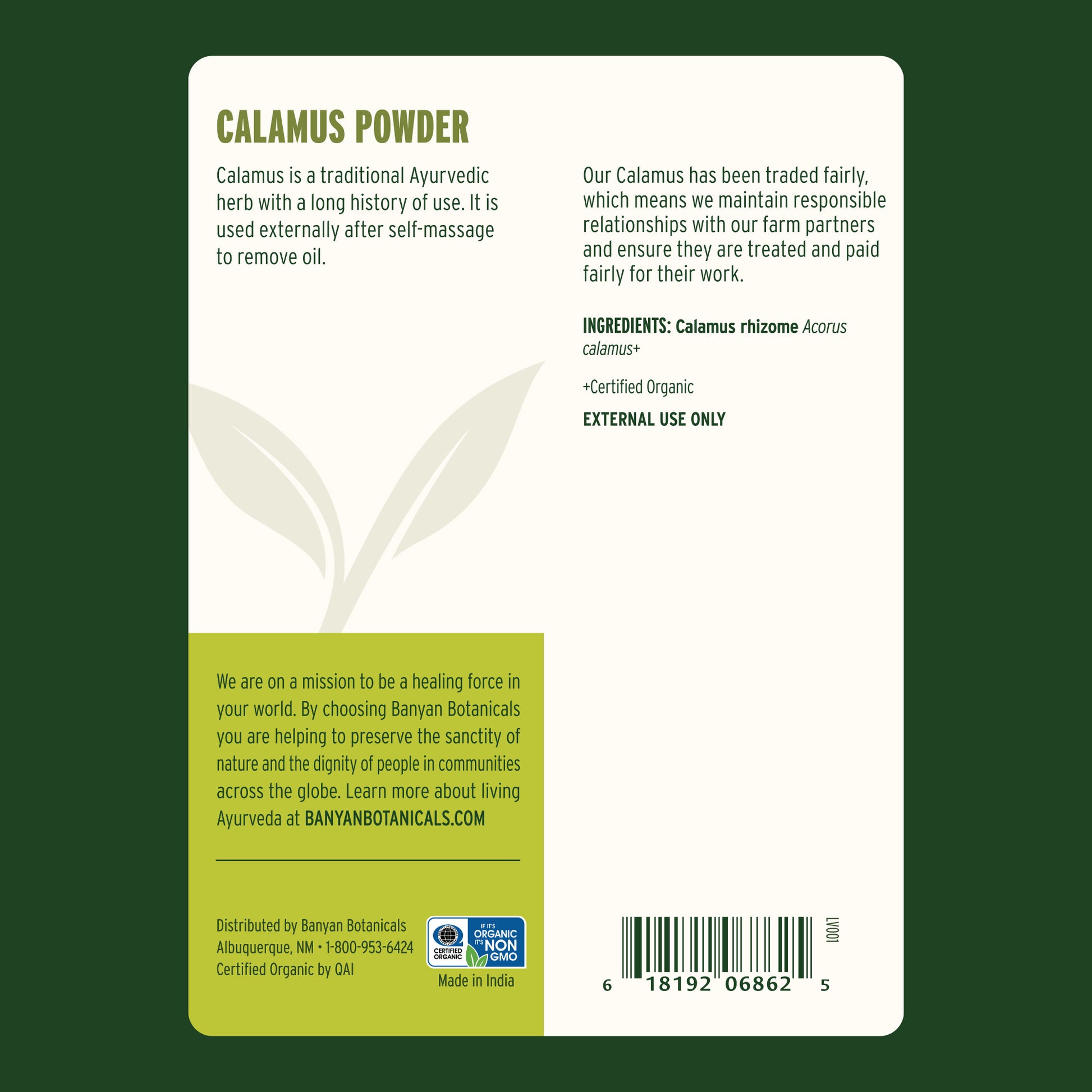 Calamus powder Supplement Facts