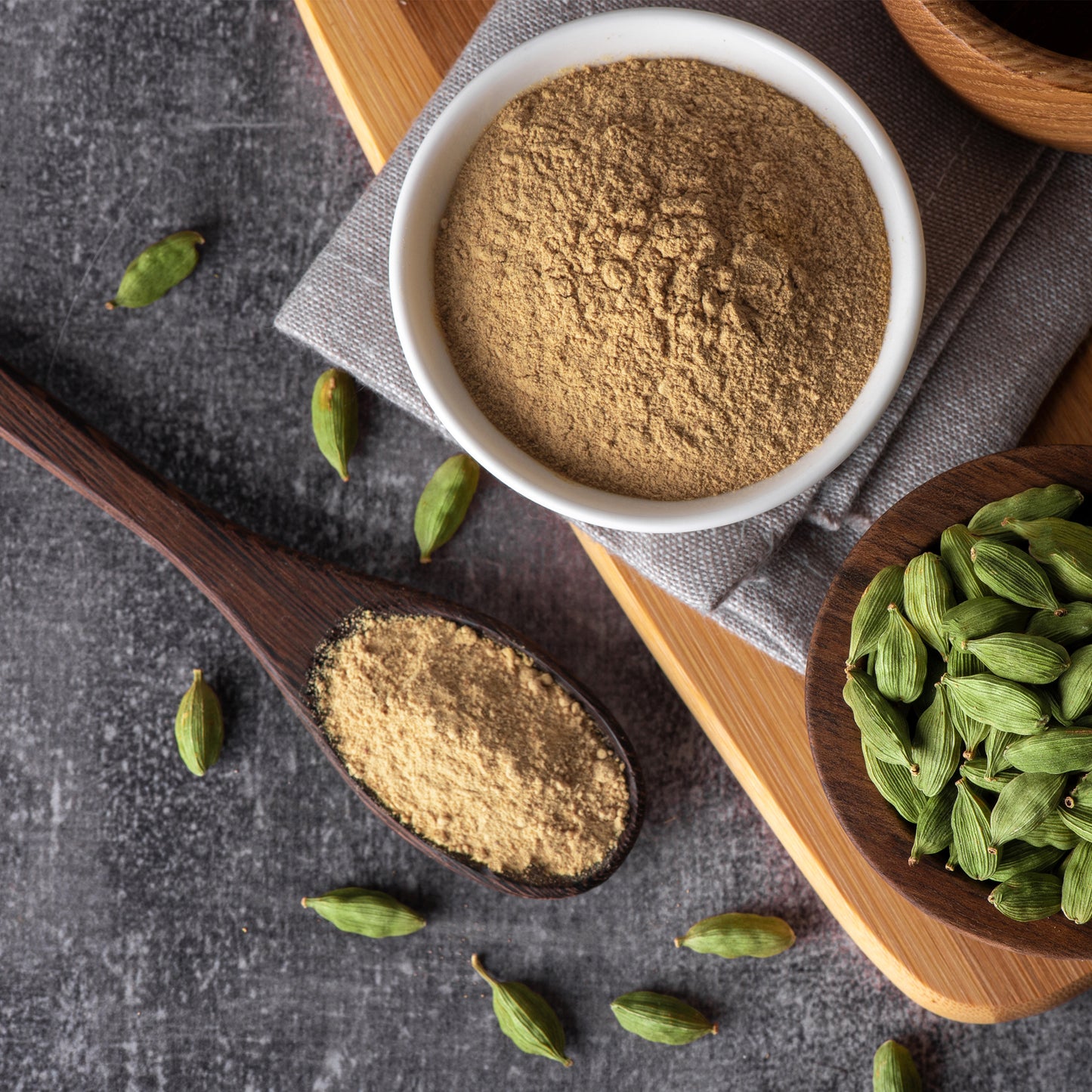 cardamom spice on spoon