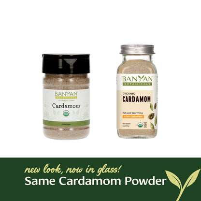 spice jar: New look and now in glass! Same Cardamom Powder