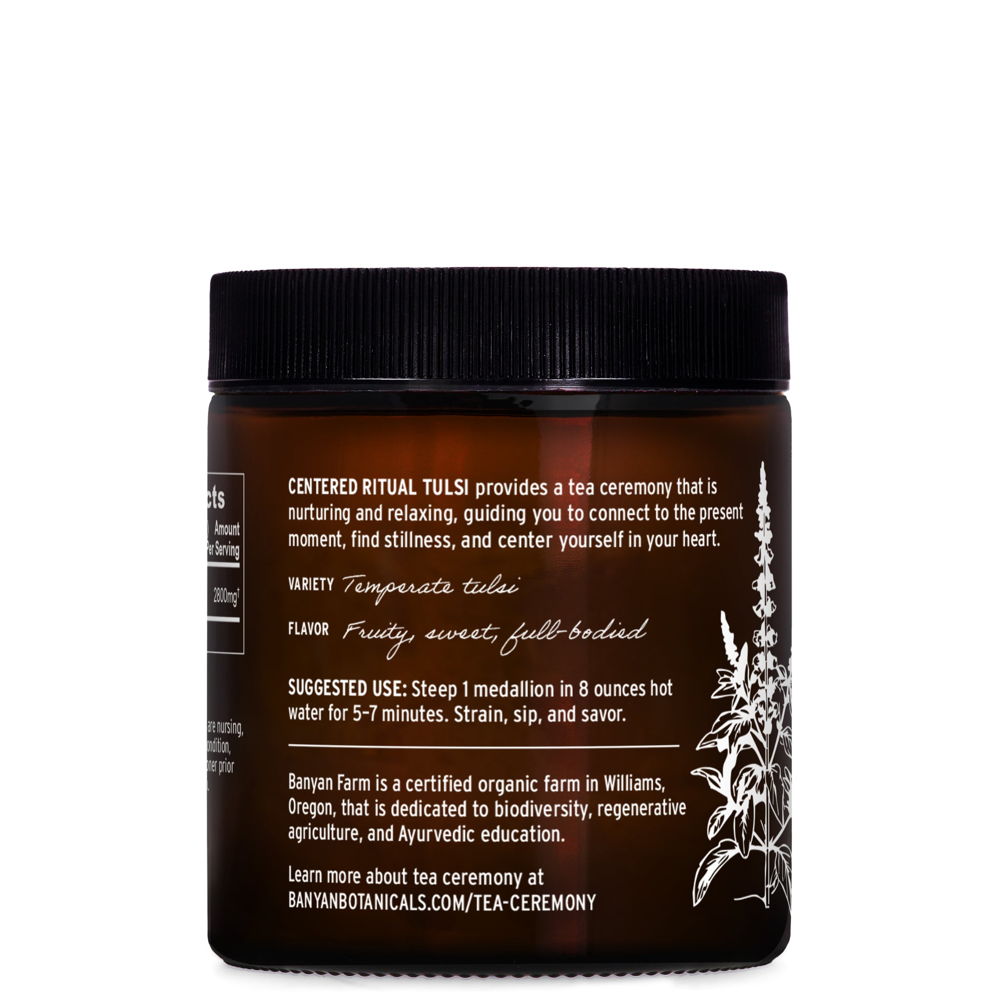 Centered Ritual Tulsi Label Details