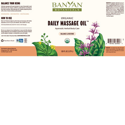 128 fl oz: Daily Massage Oil Label Image