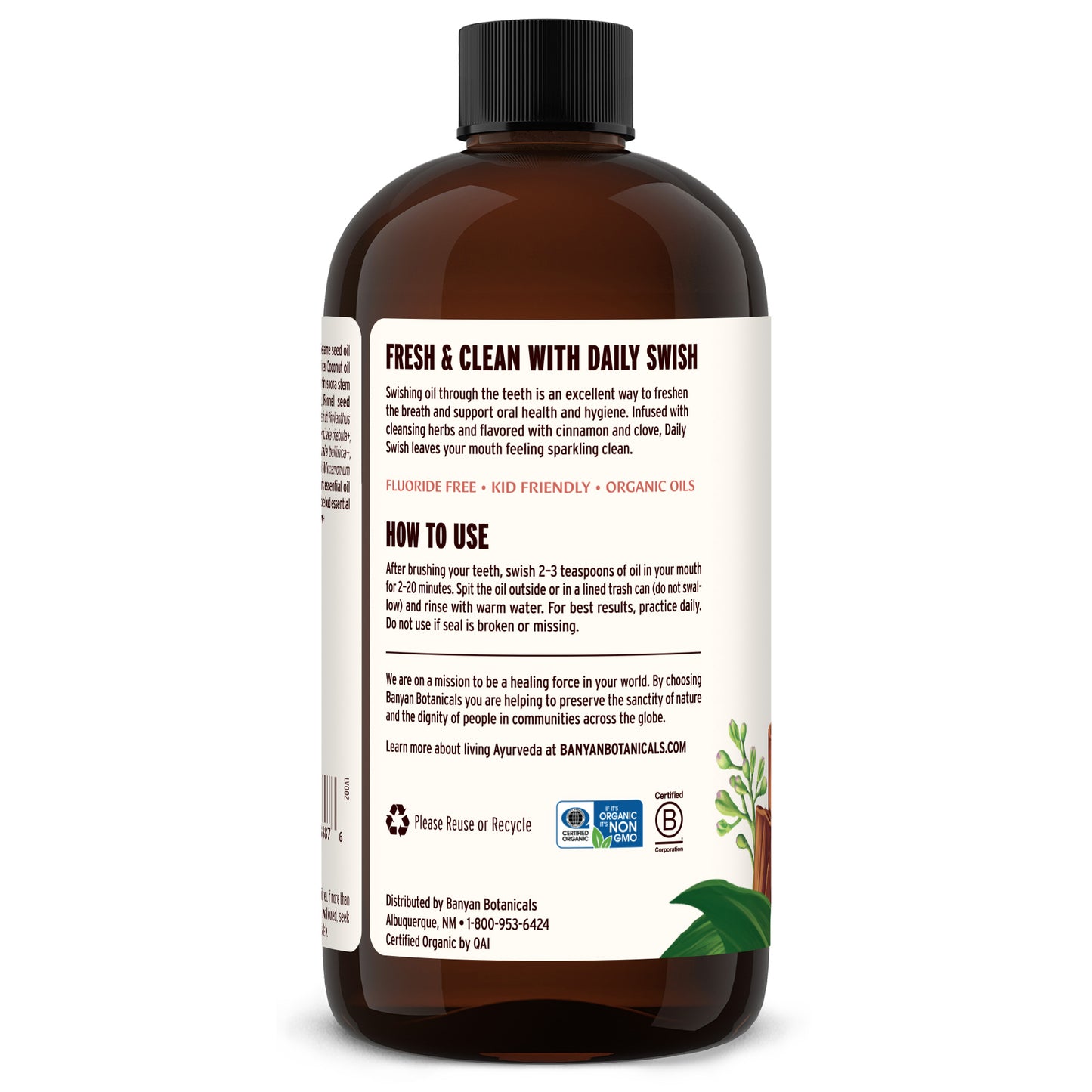24 fl oz: Daily Swish Cinnamon Oil Pulling
