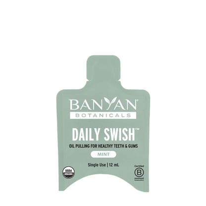 Single use: Mint Daily Swish single use pouch on white background