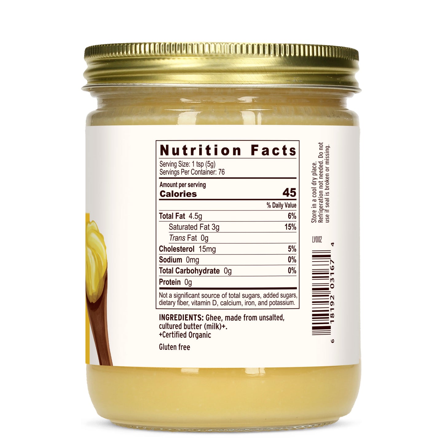 13.4 oz: Ghee Nutrition Facts 