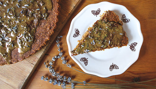 Ginger Lemon Cornmeal Cake Recipe with Honey Lavender Glaze