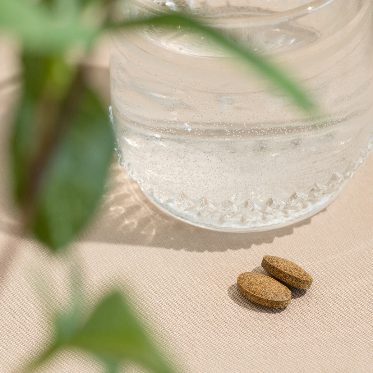 Joint Support™ tablets next to water glasss