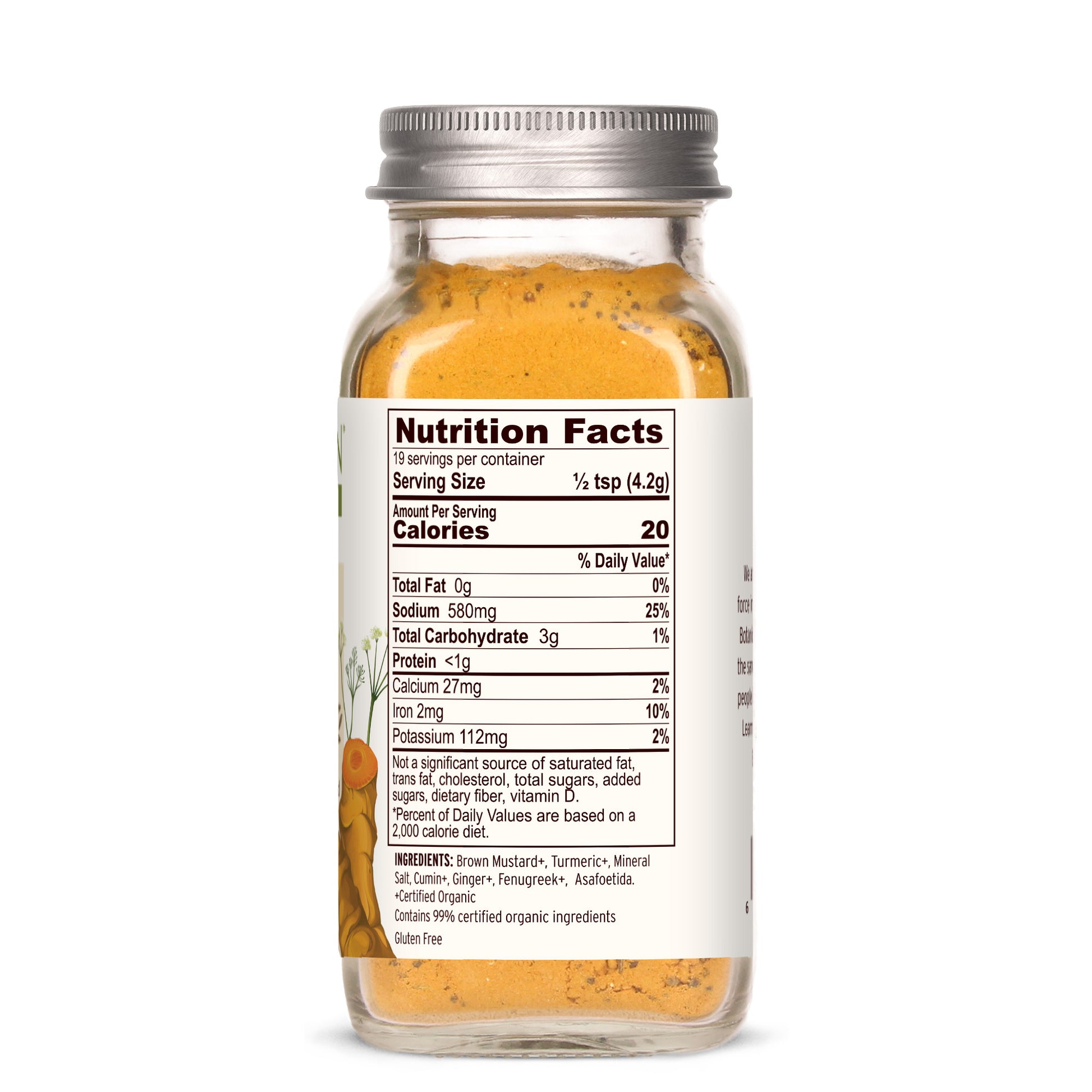 Spice Jar: spice jar showing nutrition facts panel