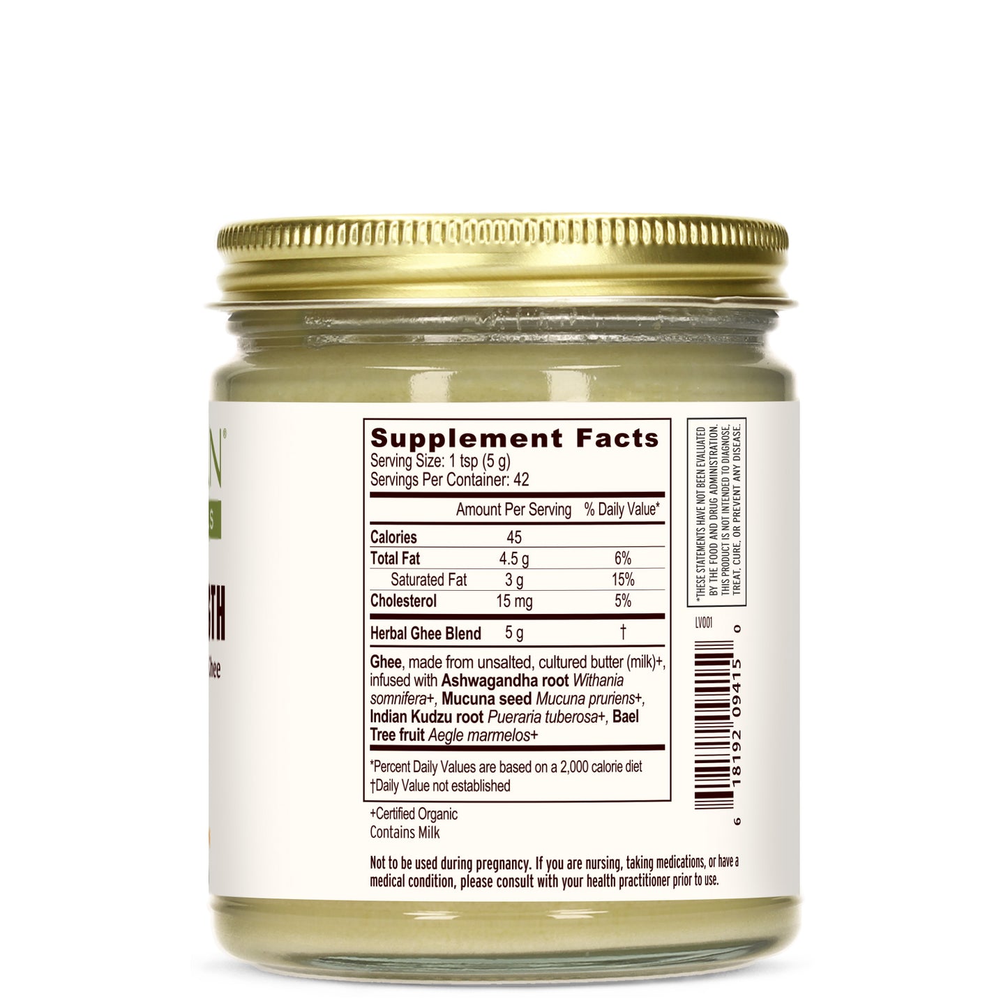 Vital Strength Ashwagandha Herbal Ghee Supplement Facts