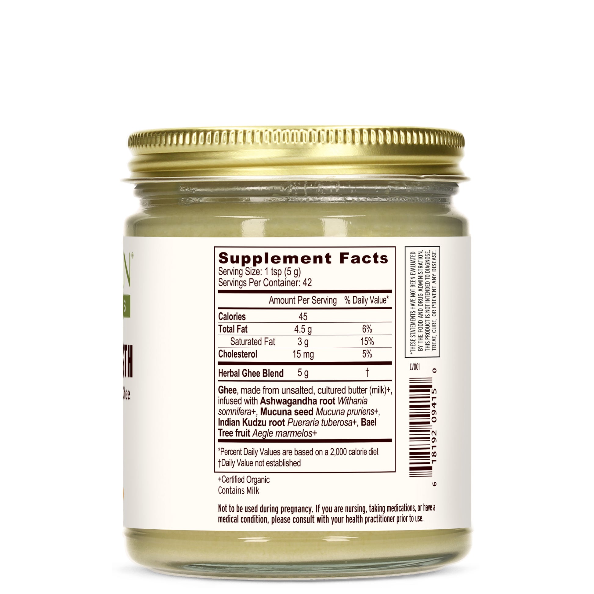 Vital Strength Ashwagandha Herbal Ghee Supplement Facts