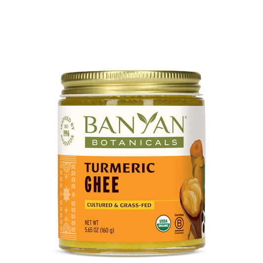 Turmeric Ghee jar on white background