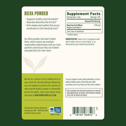 Bilva powder supplement facts